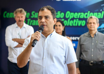 Secretário municipal de Mobilidade Urbana, Luciano Brito, durante evento da Prefeitura (Crédito: Rafael Macri/PMM)