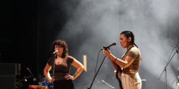 Clariô Silva e Ana Paula da Silva, na passagem de som do Femucic (Crédito: Cristiano Martinez)