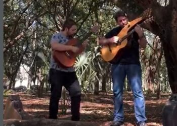 Trecho do vídeo gravado em Maringá com a nova composição instrumental (Crédito: Reprodução/Redes sociais)