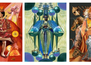 Obras selecionadas para a exposição: The Emperor (O Imperador), Adjustment (Ajustamento)
e The Hierophant (O Hierofante) - Crédito: Reprodução
