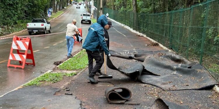 Prefeitura de Maringá recorre à Justiça para retirar o que sobrou da pista emborrachada do Parque do Ingá