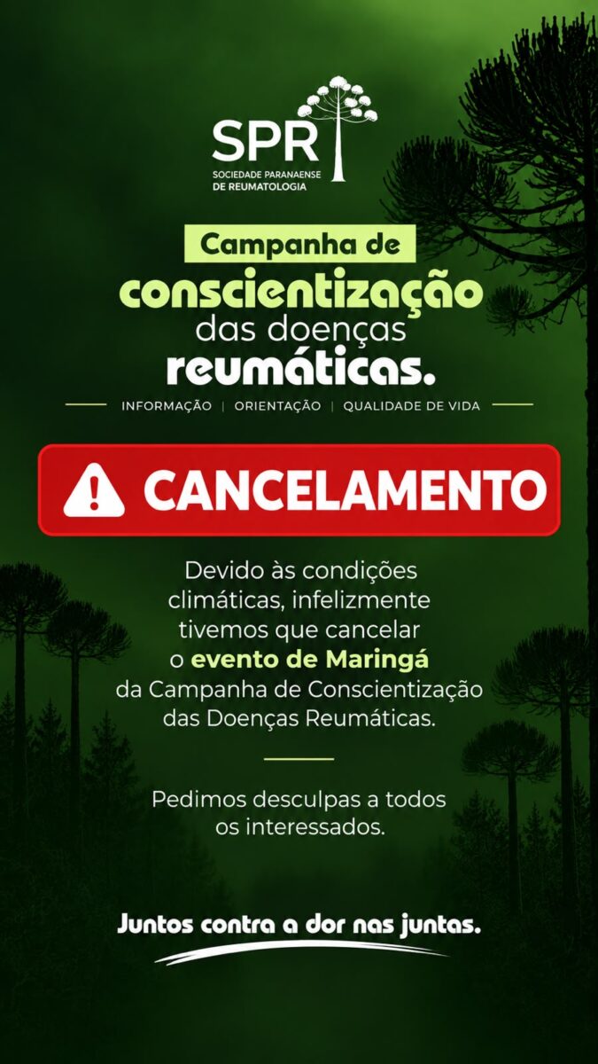 Cancelado evento da campanha de conscientização das doenças reumáticas