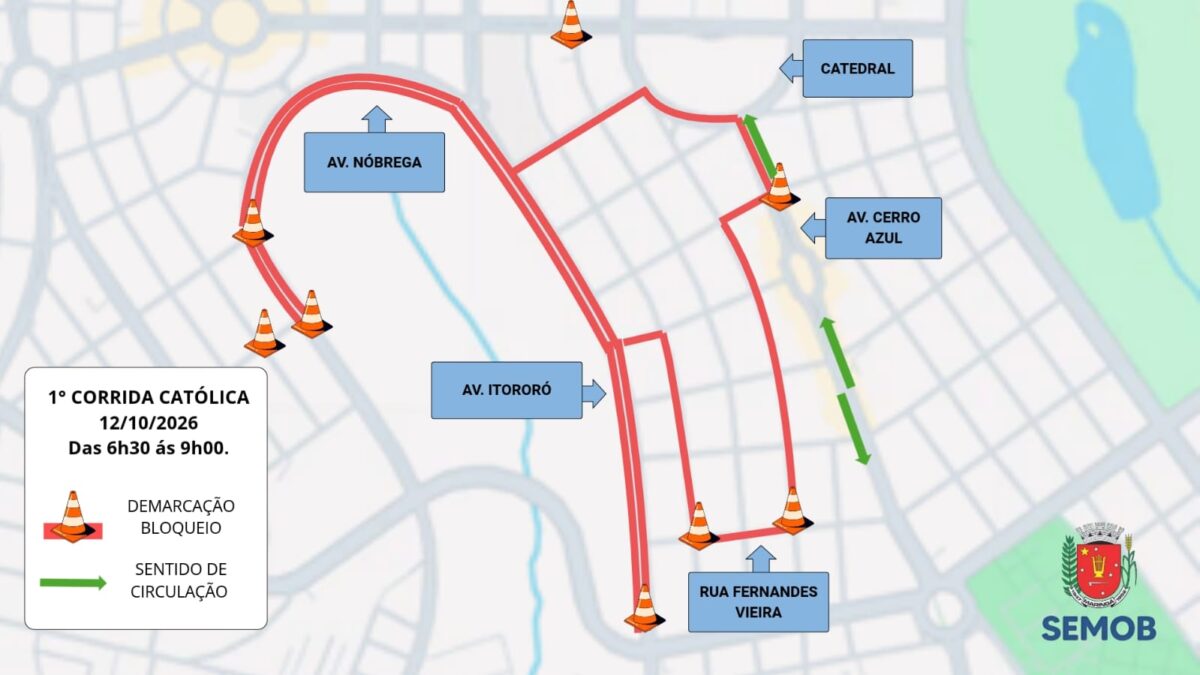 Ruas e avenidas sofrem interdições para a Corrida Católica