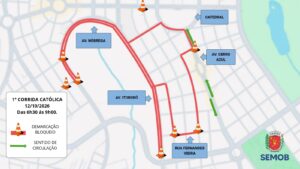 Vias de Maringá terão interdições para corrida de rua nesta segunda-feira a partir das 6h30